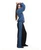 TOOMUCHTAX Leopard Terry Panel Sweatpants Blue