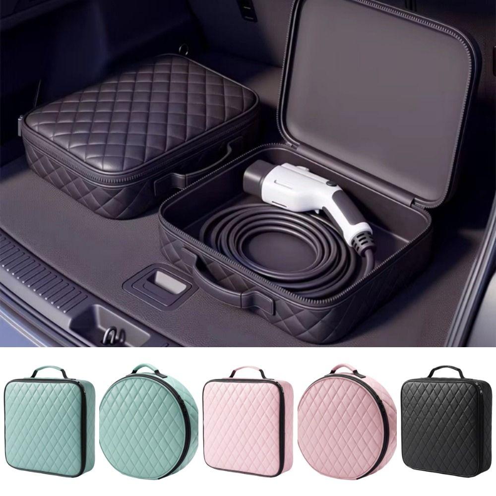 Electric Car Storage Carry Bag Waterproof Shockproof Charger Plugs Storage Bag Car Charging Cable Sockets Fire Retardant