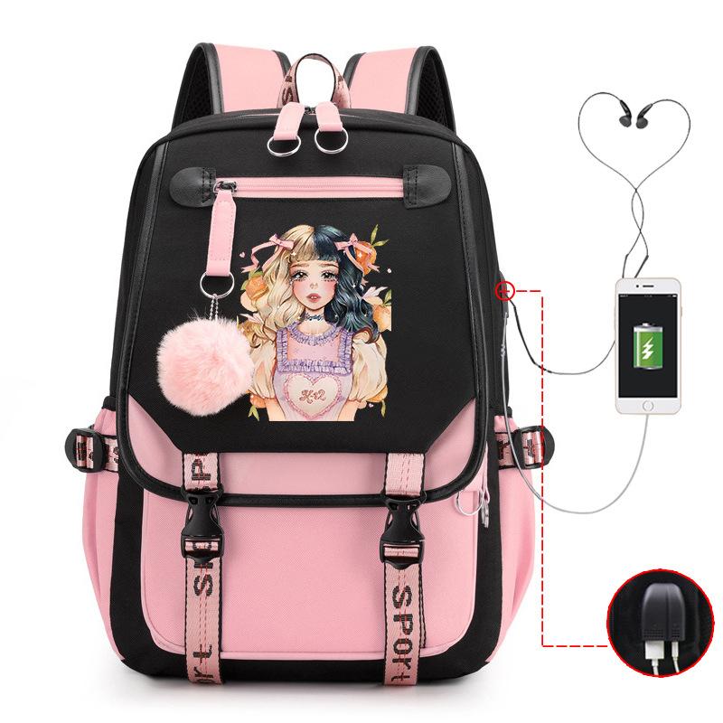 Melanie Martinez Peripheral Printed Backpack Female Fashion Student Multifunctional Casual School Bag