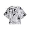 Li Ning X Disney Mickey Series SS22 Cartoon Pattern All Over Print Loose Short Sleeve T-Shirt Women Tops Black White AHSS272-3