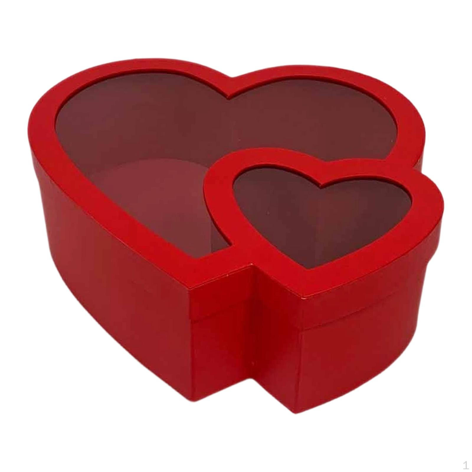 

Box with Lid And Window, Made of Sturdy Cardboard, for Flower Arrangements, Gifts Decorations червоний