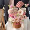 Wicker Rattan Flower Basket Wicker Woven Basket with Handle Pincnic Basket Sundries Storage Organizer Wedding Party Decor