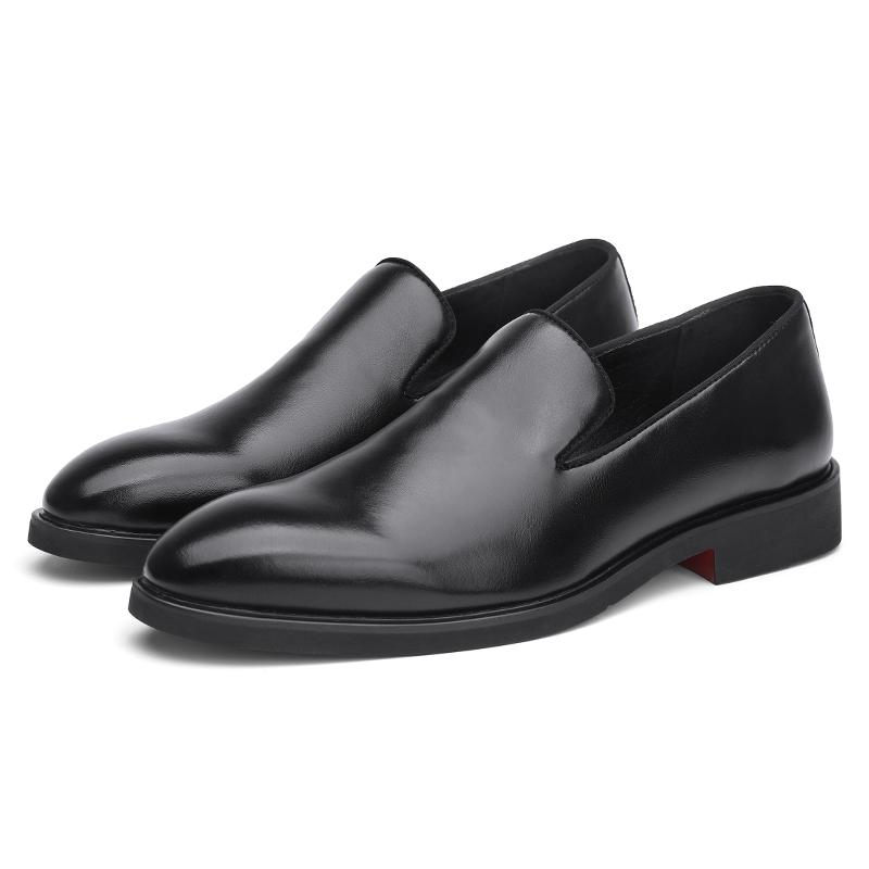 Fashion Business Formal Slip-On Leather Shoes Men's Casual Moccasins Black Wedding Dress Fashion Oxford Shoes Pointed Office Shoes