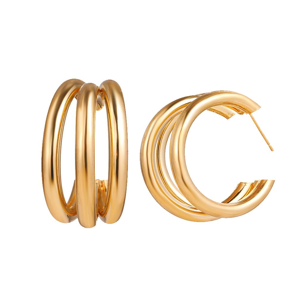 Hot Selling Vintage Earrings Women Big Gold Color Geometric Statement Metal Drop Earrings Jewelry Accessories