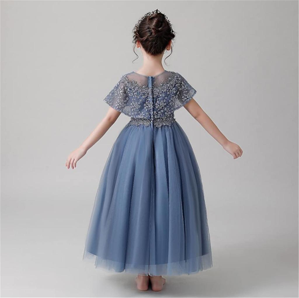 VIISEN Piano Recital Concert Junior Formal Wedding Birthday Bridesmaid Elegant Embroidered Size Size Children's Dress, Kids' Dress, Girls' Dress,