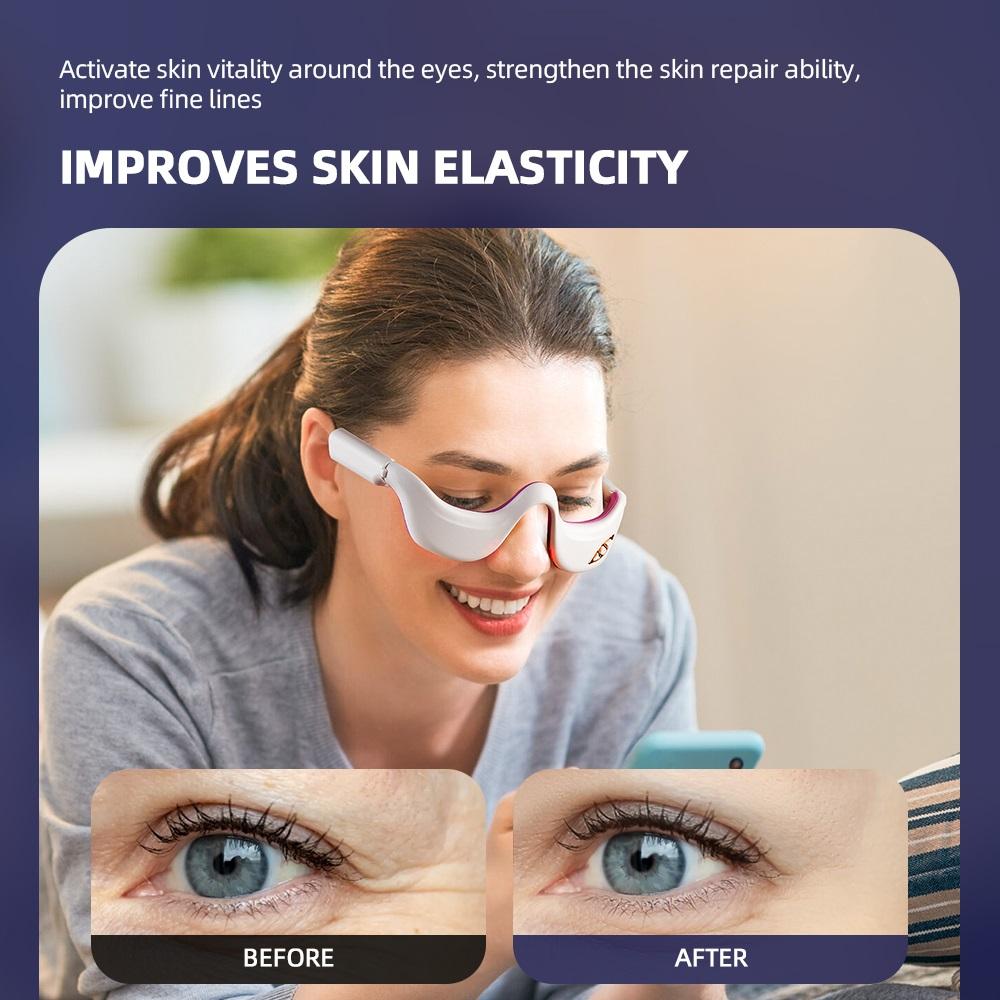 New Intelligence EMS Pulse Vibration Under-Eye Massager Heated Relieves Eye Fatigue Eyes Massage Glasses Dark Circle Eye Bags Eye Promote Sleep Unisex