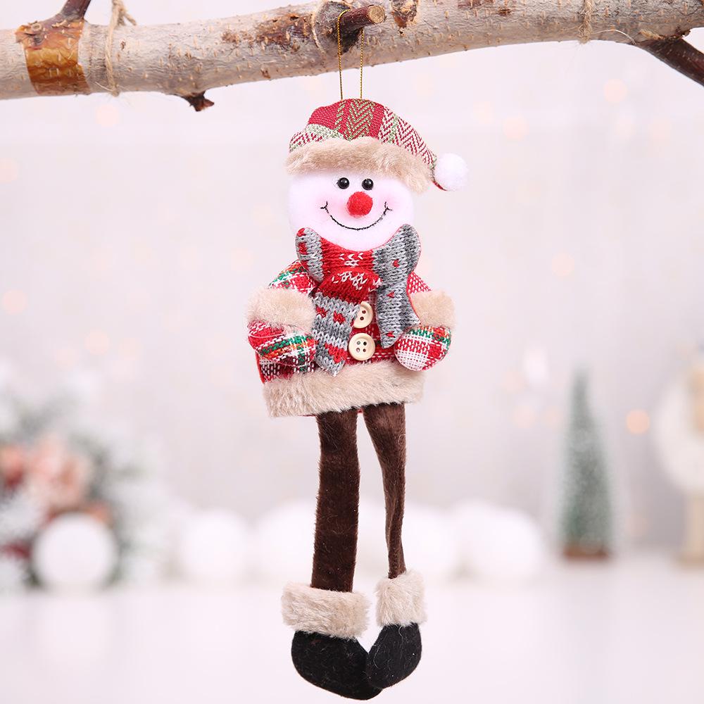 12/1Pcs Christmas Plush Doll Ornaments Santa Claus Snowman Xmas Tree Hanging Pendants Home Xmas New Year Party Decorations Gifts