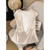 Leichtes Sommer-T-Shirt für Damen, V-Ausschnitt, Unifarben, Satin-Kurzarmhemd, Elegantes figurbetontes Oberteil