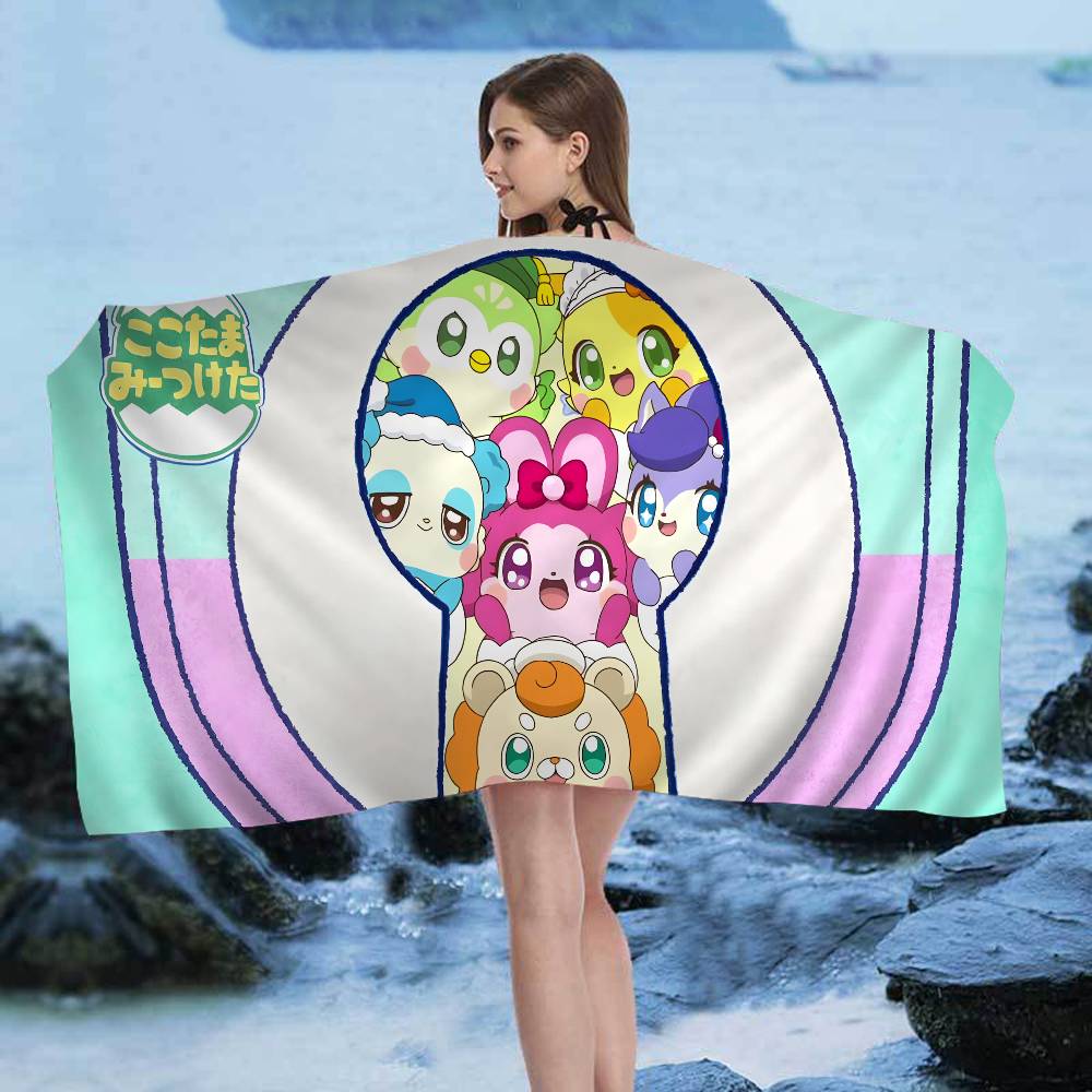 Cocotama Anime Bath Towel Microfiber Soft Water Absorbing Breathable For Girl Kids Decorative Cartoon Beach Towel