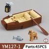 MOC Medieval Furniture Building Blocks Cannon Sheepskin Leather Rack Spinning Wheel Map Desk Loom Bricks Toys Kids Gift