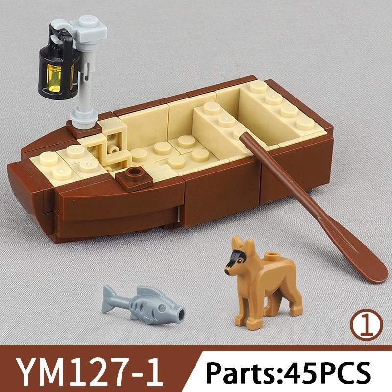 MOC Medieval Furniture Building Blocks Cannon Sheepskin Leather Rack Spinning Wheel Map Desk Loom Bricks Toys Kids Gift