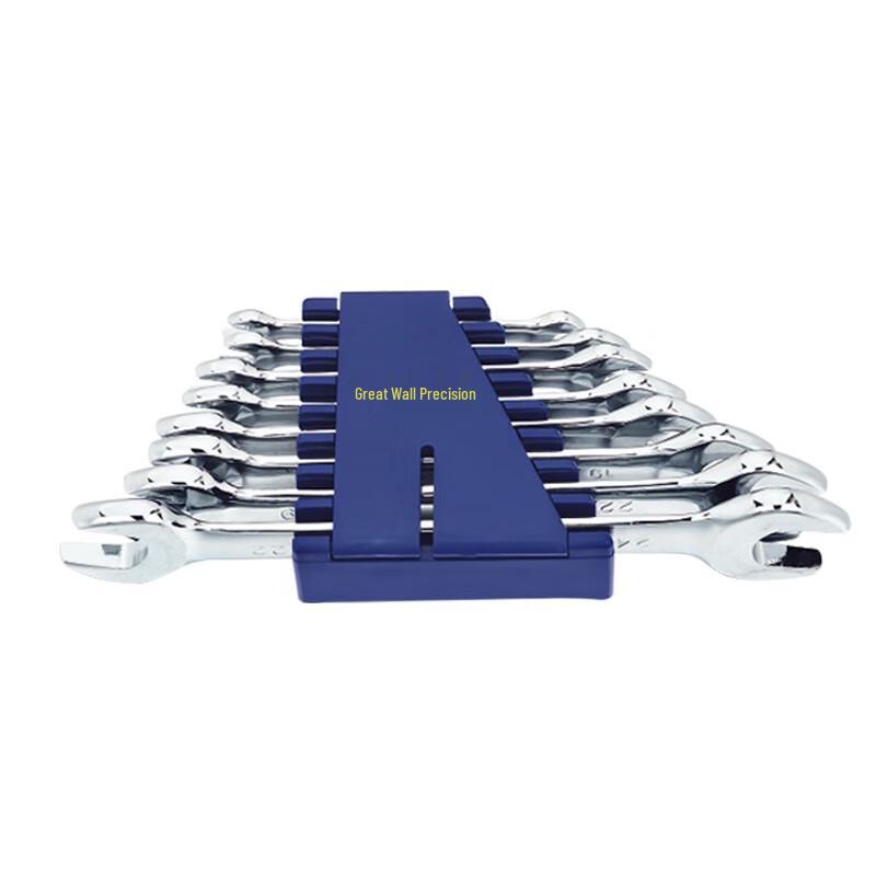Great Wall Precision 8-Piece Metric Mirror Polished Double Open-End Wrench Set 8-Piece (6x7-22x24mm)