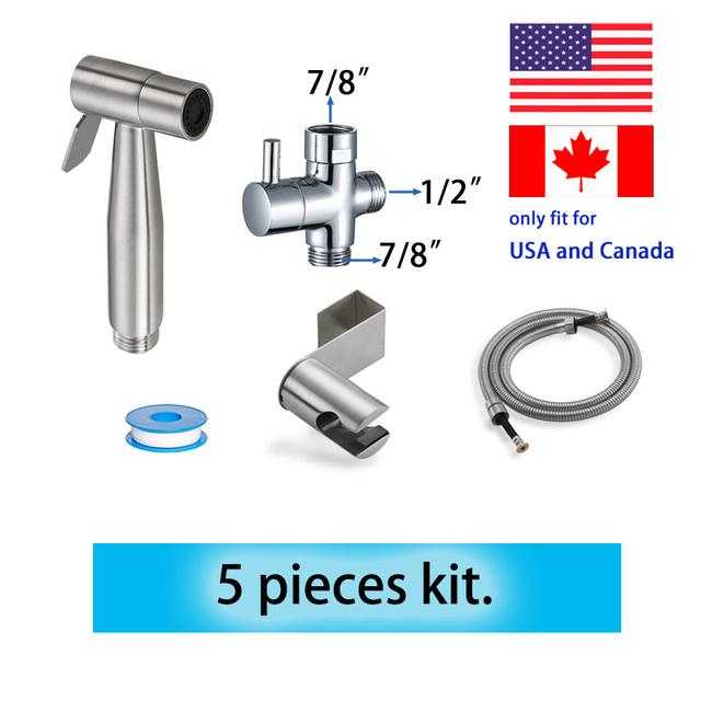 Handheld Bidet Sprayer Set For Toilet Hand Bidet Faucet Bathroom Hand Sprayer Shower Head Stainless Steel Material
