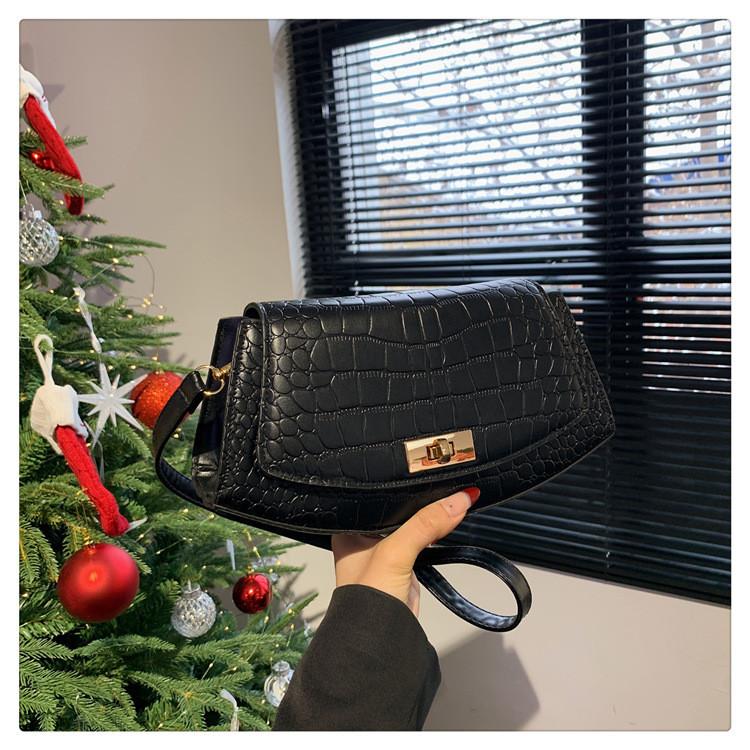 Trendy Urban Minimalist Pu Small Crossbody Shoulder Underarm Bag Women White чёрный