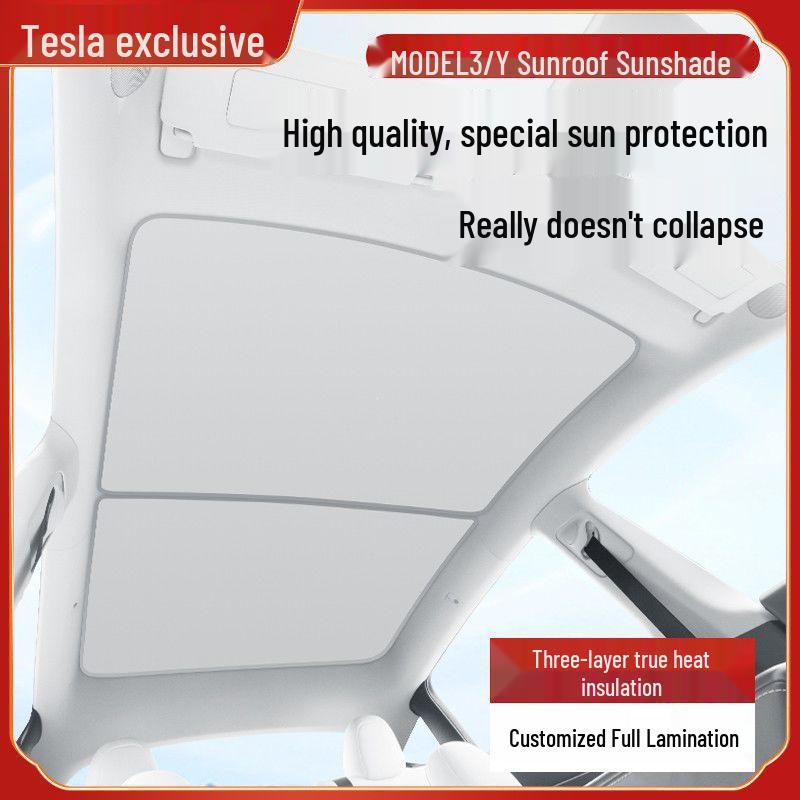 Tesla Model 3 & Model Y Facelift Panoramic Sunroof Sunshade Visor Top Film. Tesla 3 Refreshed, Split-type