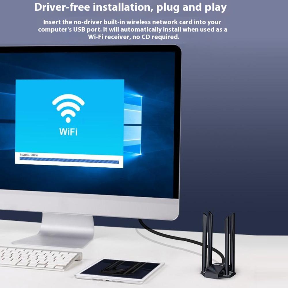 COMFAST CF-WU785AC 1300Mbps Dual Band WiFi Router USB Network Adapter with 4 Antennas