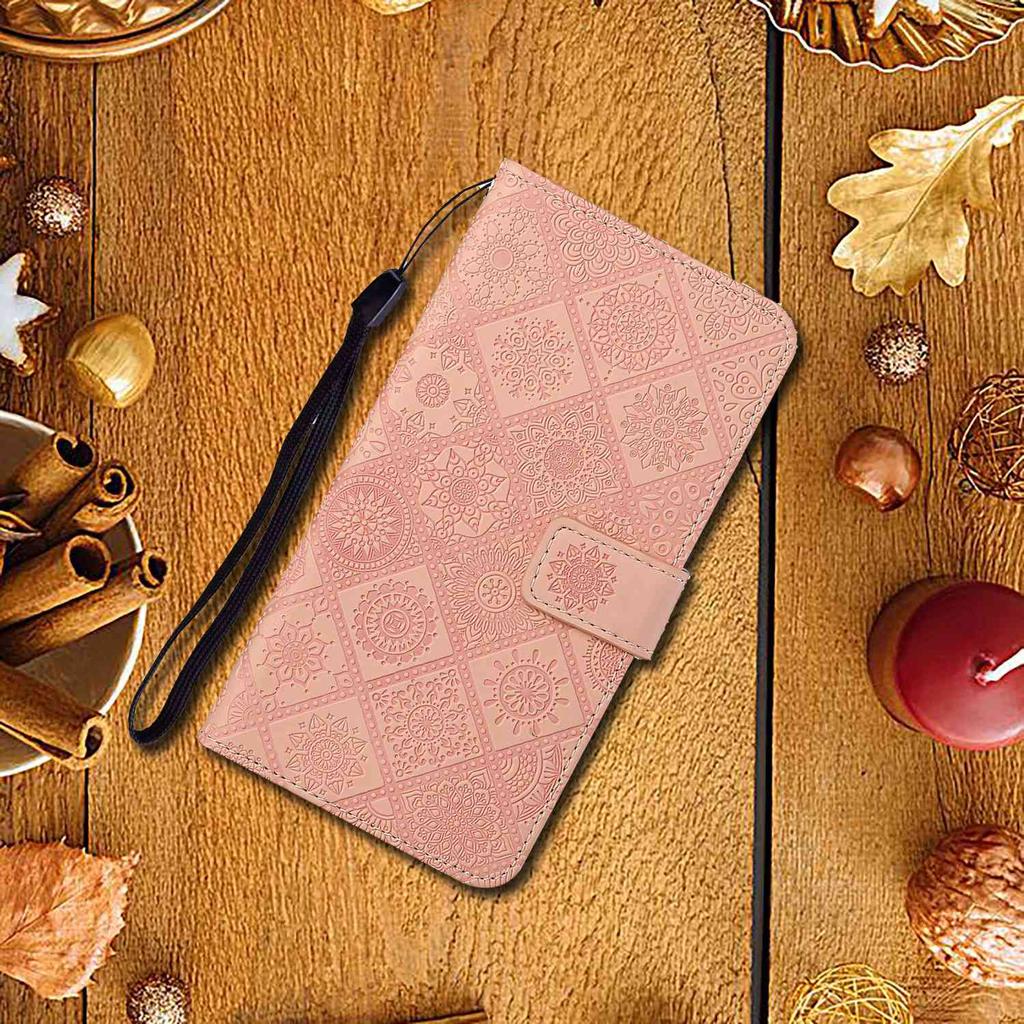 For Xiaomi 14T Pro Case Leather Case Ethnic Style Phone Wallet Cover with Strap
