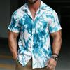 Trendy Tie-dye Short Sleeve Shirt, Casual Summer Fashion for Men