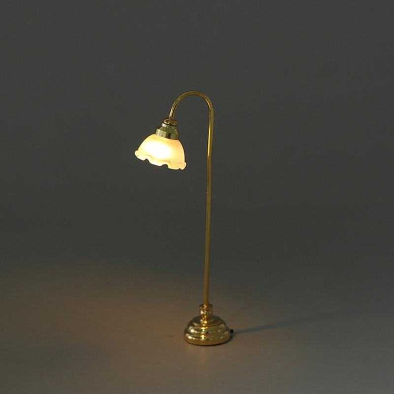 Floor Lamp Model Bedroom Floor Light Miniature Furniture Model Accessories Role Play Furnishings Lighting Toy Doll House