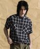 STAGE NAME Bridge Over Vintage Check Short Sleeve Shirt_Navy