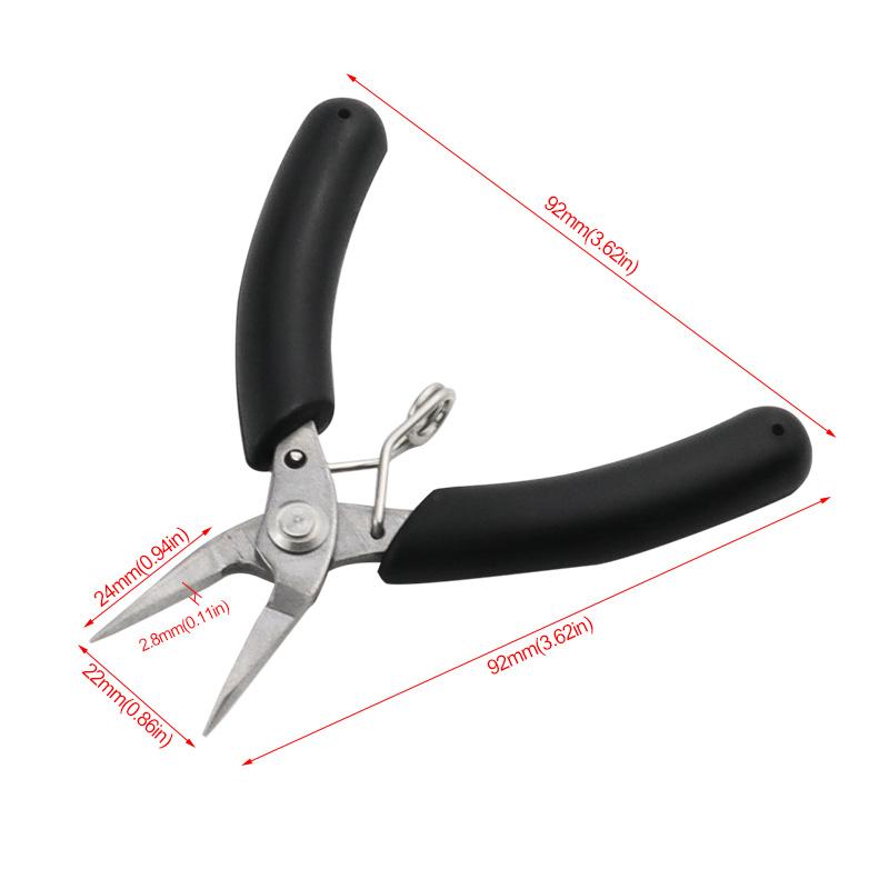 Cleste de palmă din oțel inoxidabil, model DIY făcut manual, cu nas ascuțit fără dinți, oblic, mic pentru bijuterii