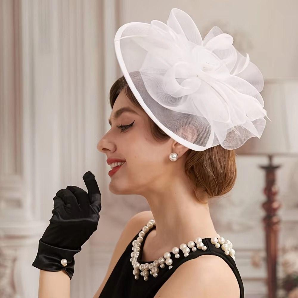 Exquisite Feather Fascinator Hat Elegant Tea Party Hat Fashion Bride Headdress  Dance Show