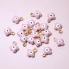 20pcs 9x7mm Enamel Evil Eyes Flower Charms Pendant Small Stainless Steel DIY Jewelry Making Accessories Findings
