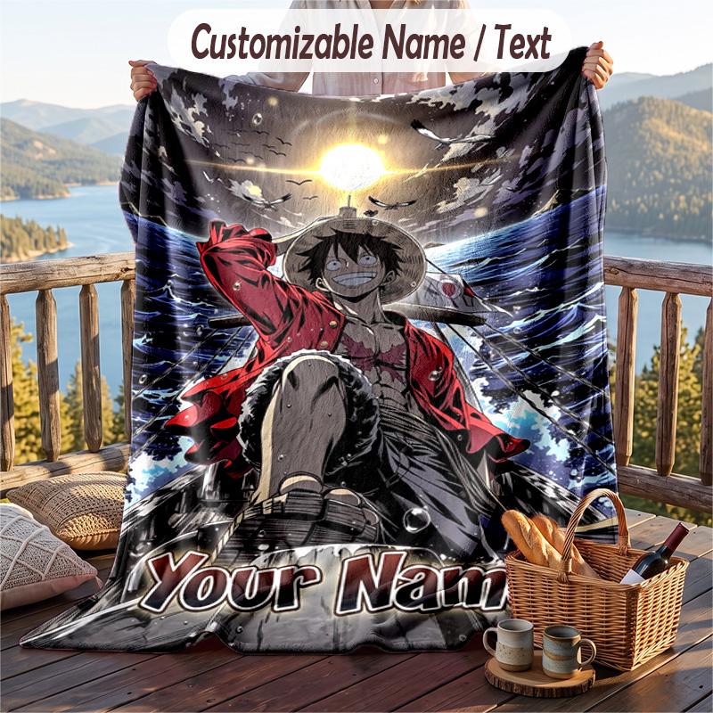 Personalized Flannel Throw Blanket,One Piece Custom Printed Name, Cozy Plush Blanket For Home Use