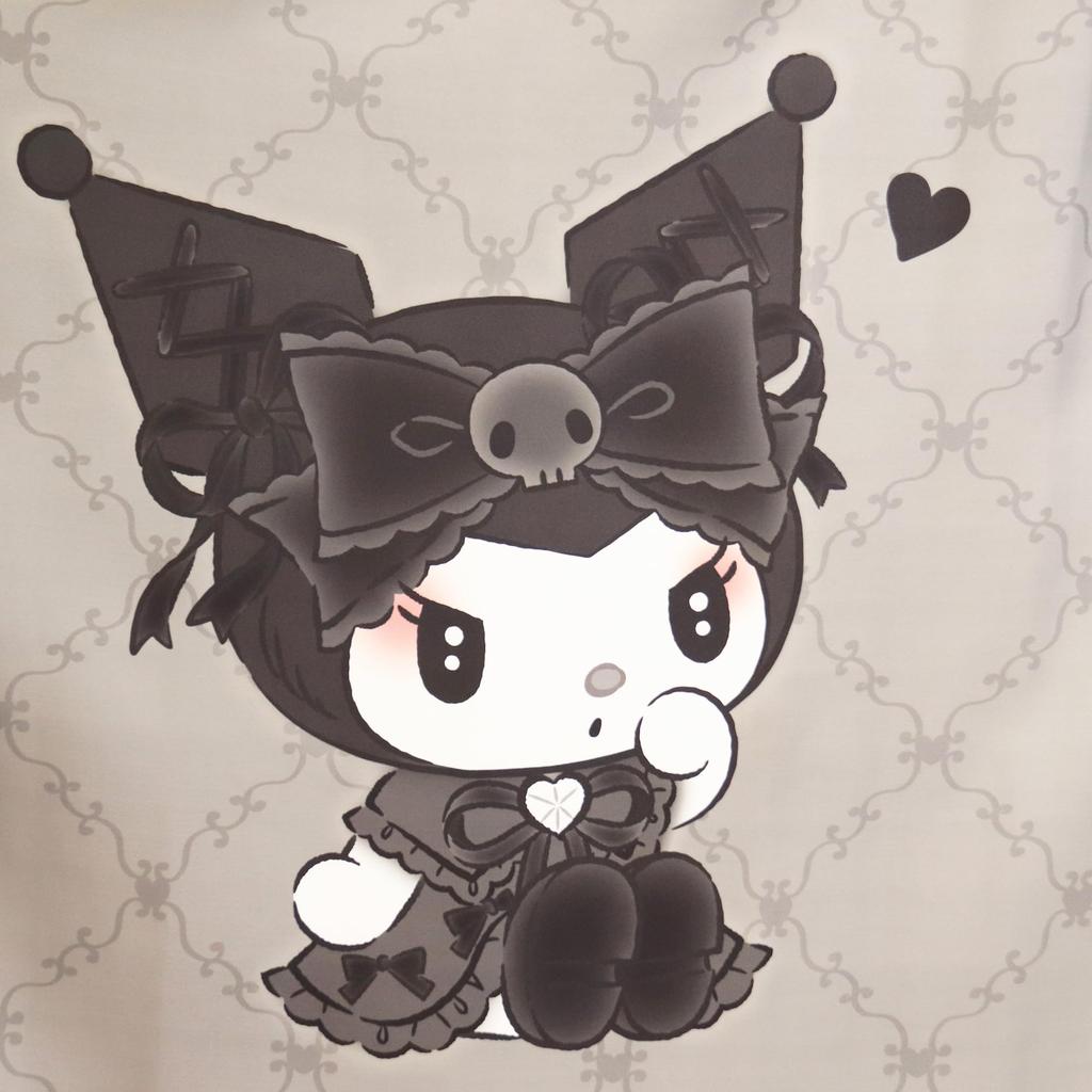 MORIPiLO Sanrio Blackout My Melody and Kuromi Connecting Art Set of Cute Sanrio Midnight Black Makura no Morishita Curtains, (Picture Pattern,