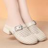 Chaussons d'été ajourés à bout fermé, bout rond, talon épais, demi-chaussons tendance et polyvalents, semelle souple, tige souple