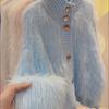 Women Fur Faux Knitted Cardigan Sweater Jacket Korean Style Womens Sweaters Autumn Women's Clothes Knitwear V Neck Knit