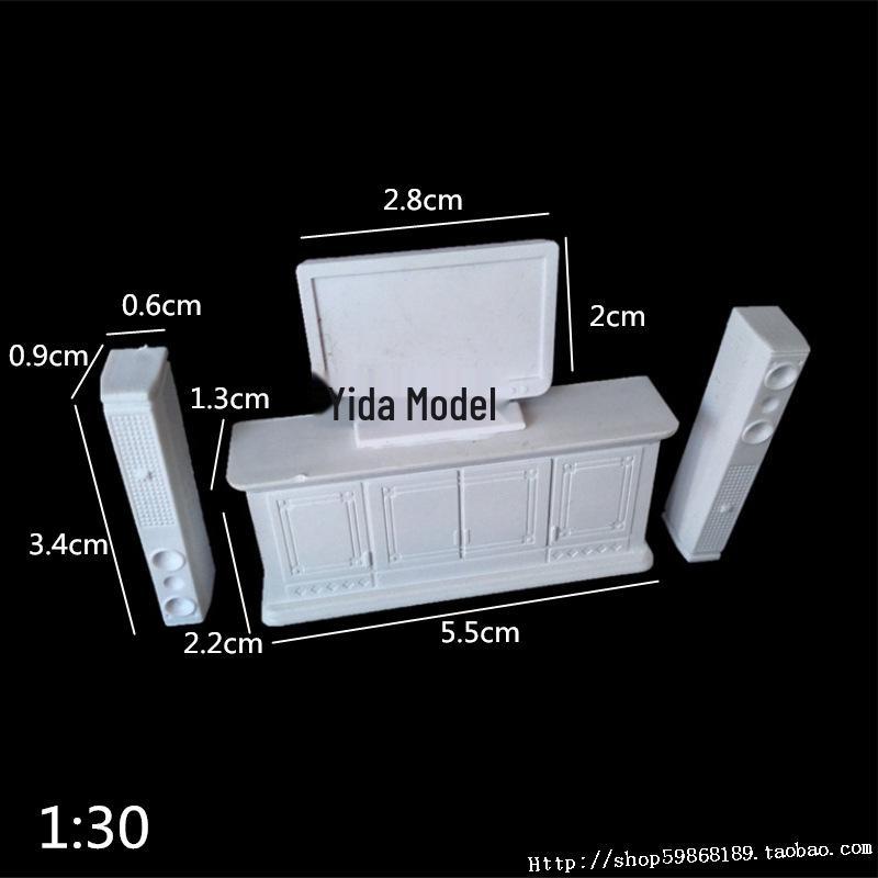 1:30 Scale DIY Construction Sand Table Model Materials for Students: Indoor Furniture, Bed, Wardrobe, Table, Sofa