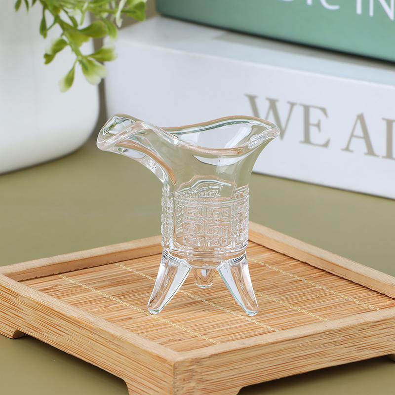 1Pc Jue Cup Imperial Cup Glass White Wine Cup Chinese Antique Small Wine Cup