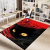 1pc Black Cat Carpet Anti Slip Polyester Floor Mat for office,Bedroom