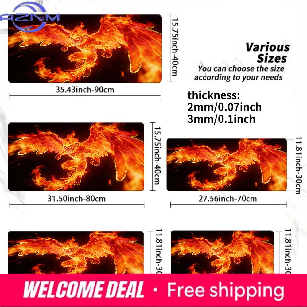 Pokemon Infernape Fire Phoenix Gaming Mouse Pad NonSlip Desk Mat 30x80x0.2cm