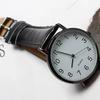 Vintage Quartz Watch Men Watches Simple Business Analog Alloy Arabic Number Strap Minimal Round Dial Classic Black Leather Strap