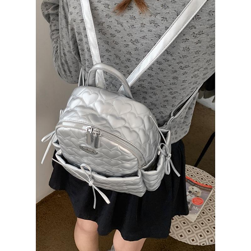 Korean Version of Casual Embroidery Thread Backpack Women's 2025 New Solid Color Fashion Handbag Casual Backpack One Piece Hair
