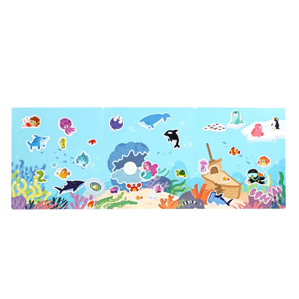 Reusable Sticker Books for Children DIY Puzzle Game Educational Learning Toy Cartoon Learning Cognition Toys for Kids Gift