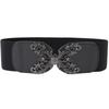 Ladies Waist Belt Fashionable Flower Ornament Waist Decoration PU Leather Sash Elastic Waistband Waist Cincher
