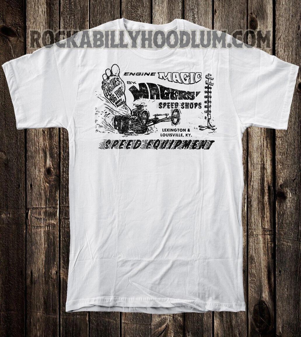 

Retro Hot Rod Tee T Shirt Drag Race Speed Shop Magers Racing Equipment 3XL