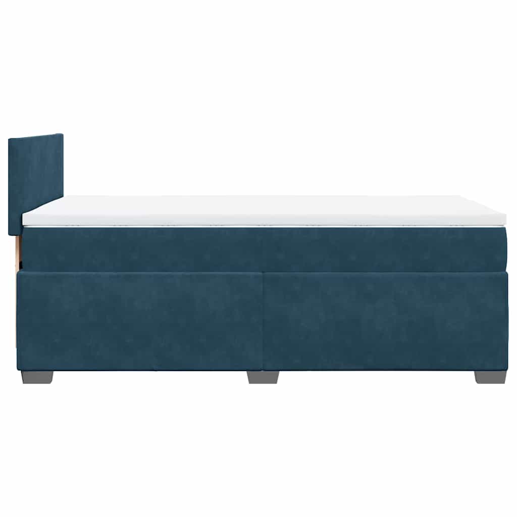 Box Spring Bed with Mattress Blue 100x200 cm Velvet