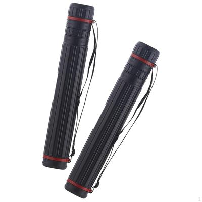 2x Poster Tube Blueprint Document Holder Storage Expandable 20-35" , Black Red, 72x7cm