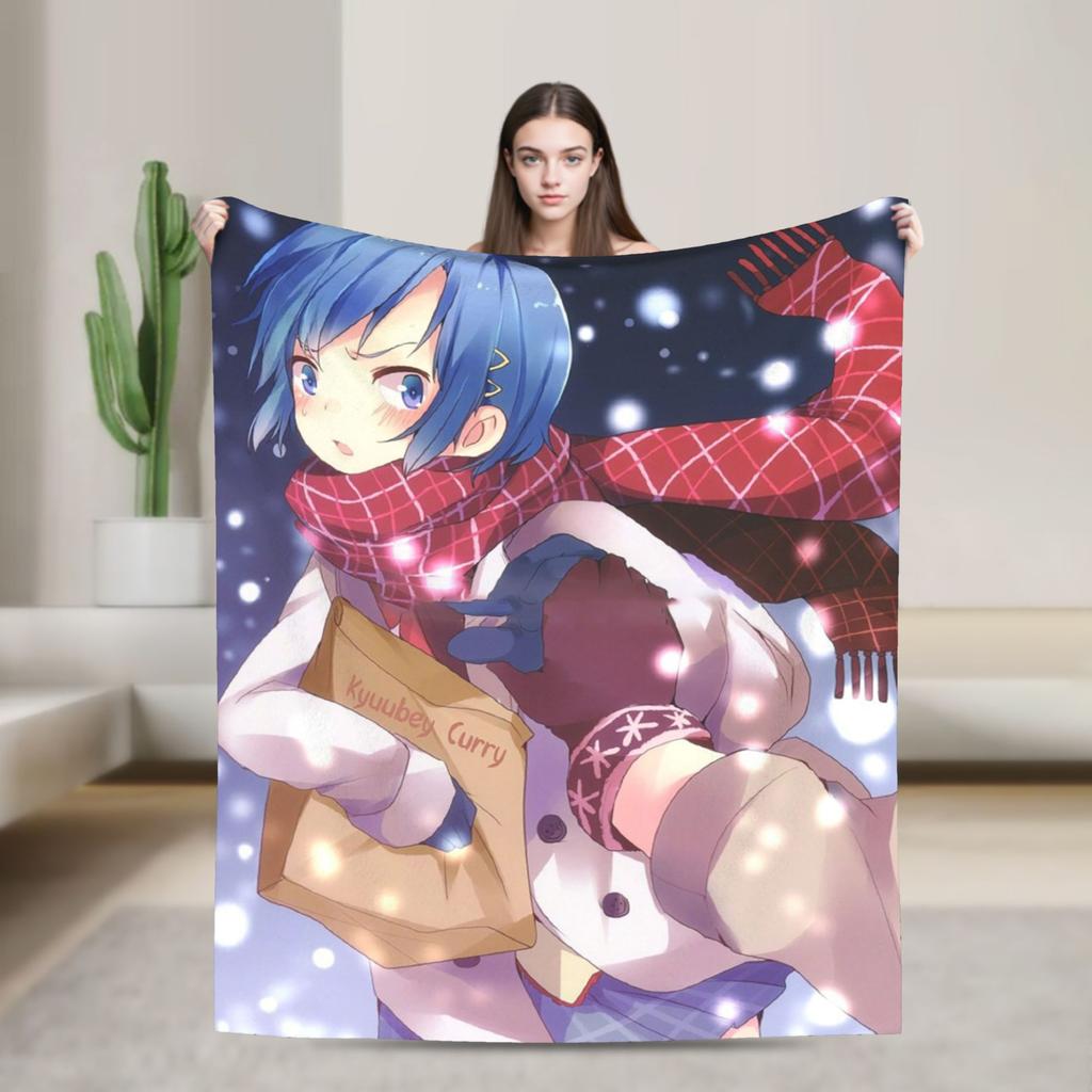 Mahou Shoujo Puellas Magis Madokas Magicas Blankets Sayaka Miki Flannel Awesome Warm Throw Blanket for Coverlet Textile Decor