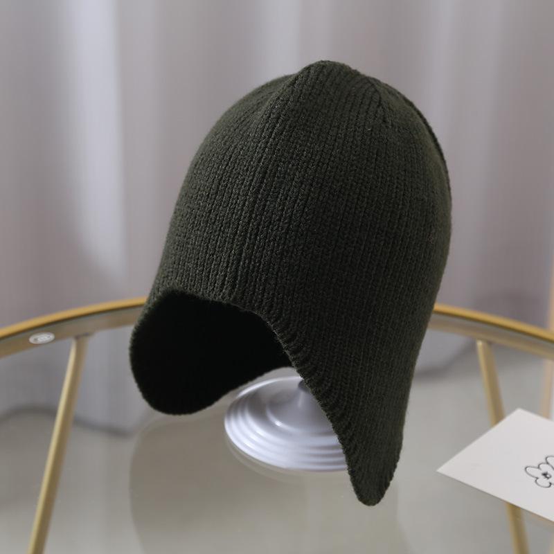 Autumn and Winter Children's Korean Solid Color Knitted Hat Baby Women Ins Versatile Thin Windproof Fashion Kid Hat Men
