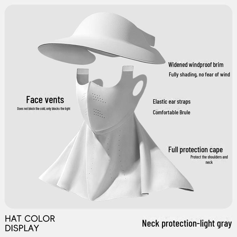 Women's Seamless Sun Protection Hat: Large Brim, Hollow Top for Cycling In Spring and Summer