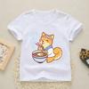 2025 New Fashion Cute Shiba Inu Girls Boys Print T Shirt Tops Kids Funny Clothes Cartoon Children Round Neck New Tshirt