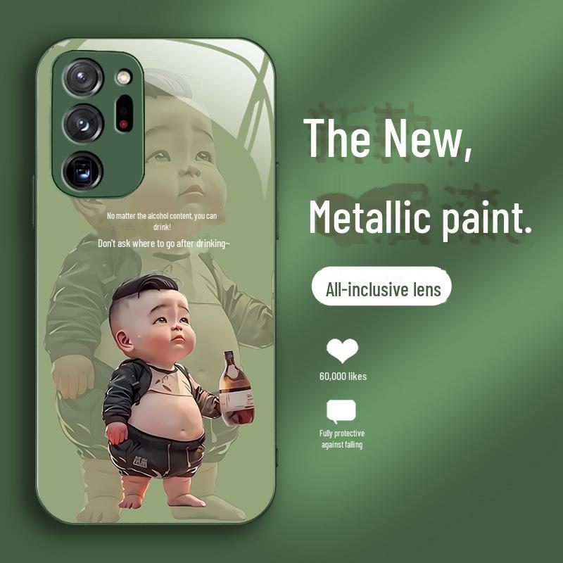 Samsung Note10+ Pánský Kreslený Kryt z Tekutého Skla Odolný proti Pádu A01 A02 A03.