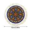 1PC Multi-Use Heat-Resistant Coaster Artisanal Round Durable Mat Non-Slip Ethnic Style Bohemian Coffee Washable 10cm