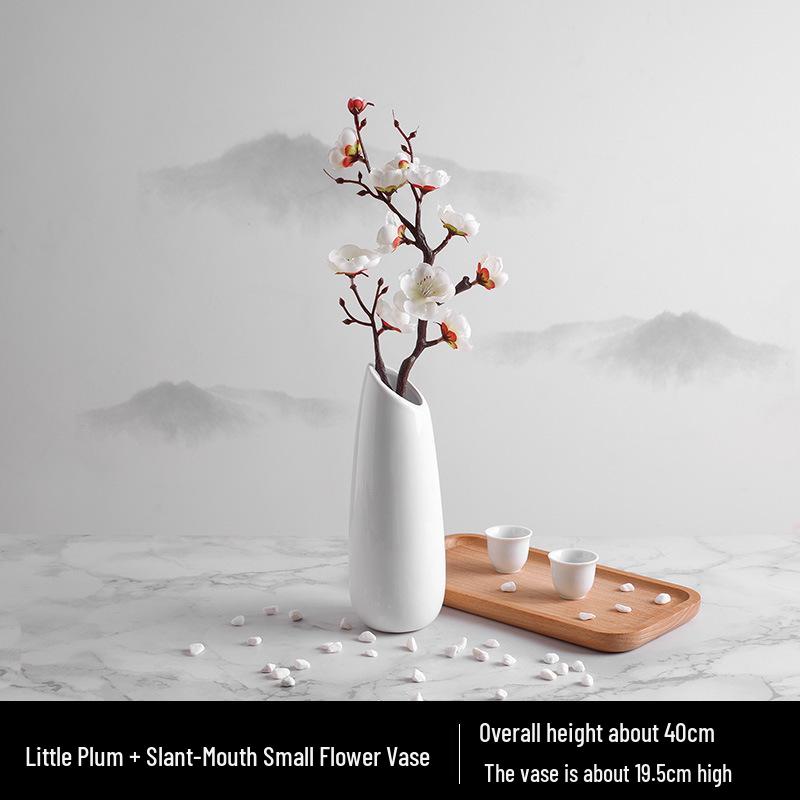 Wintersweet Bonsai Arrangement: Artificial Plum & Peach Blossom Branches for Indoor Living Room Decor