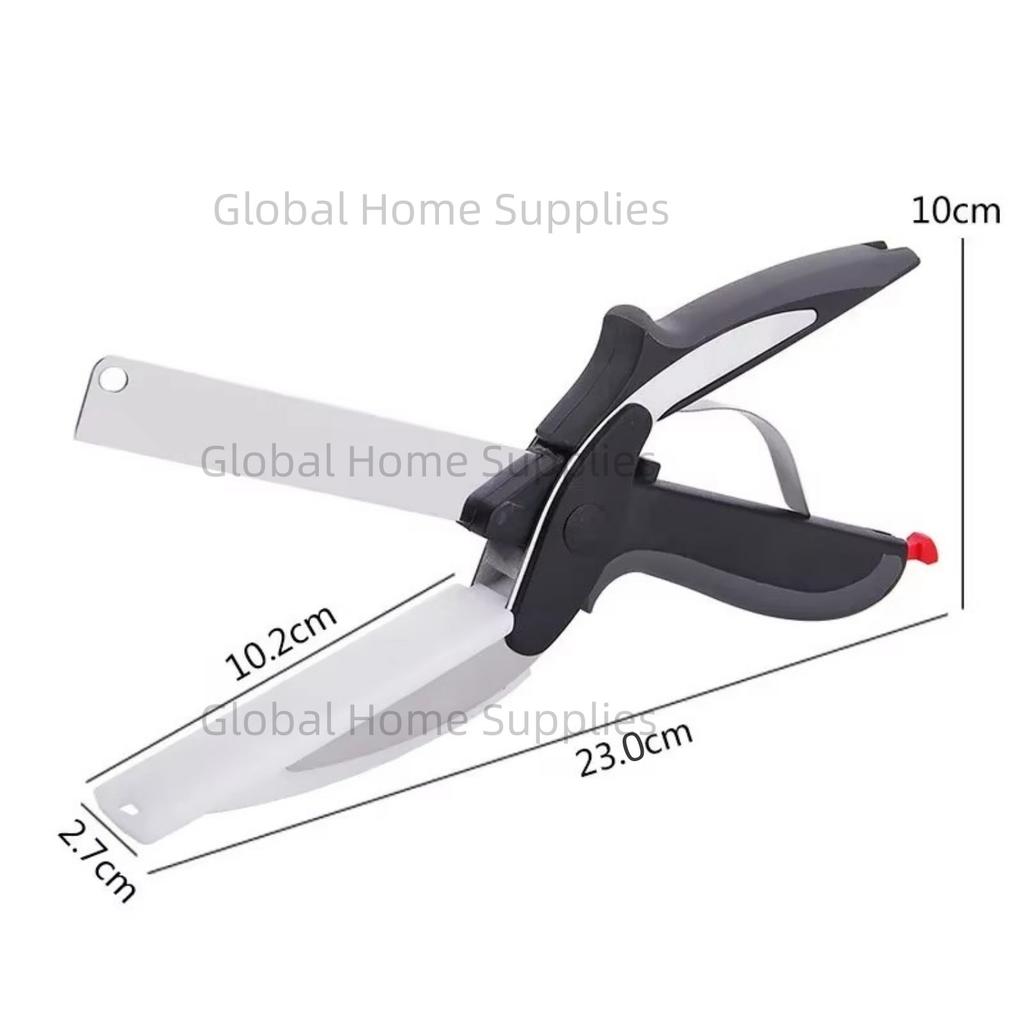 Food Scissors with Cutting Board and Vegetable Knife Food Cutters Chopper Scissor with Cutting Board Attached for Fruit Salad